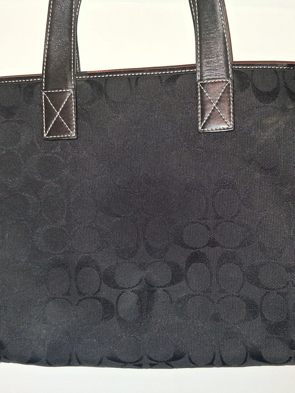 Coach Vintage Black Signature C Jacquard Soft Tote Bag